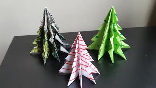 Tuto n°60 Objectif Noël  sapin en Origami [upl. by Hosea352]