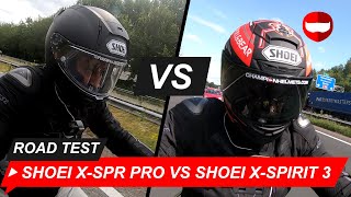 Shoei XSPR Pro vs Shoei XSpirit 3  Review amp Roadtest  ChampionHelmetscom [upl. by Kincaid]