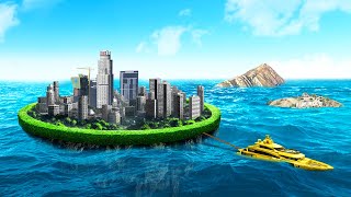 Building a FLOATING CITY in GTA 5 Tsunami [upl. by Zoilla395]