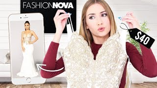 TRYING ON FASHIONNOVA PROM DRESSES Round 2 [upl. by Asselim157]