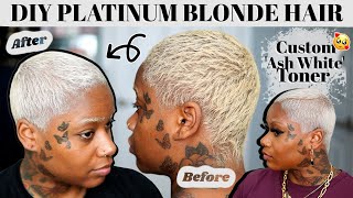 DIY Icy White Platinum Blonde Hair Tutorial  How To Tone Hair  Laurasia Andrea Blonde Hair [upl. by Doykos496]