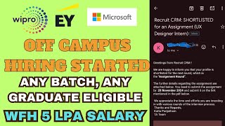 Wipro Hiring Started Recruit CRM Started Sending Test Emails Work from home Job 5 LPA Salaryr [upl. by Meredeth]