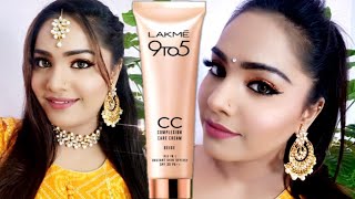 AFFORDABLE INDIAN WEDDING GUEST MAKEUP WITH LAKME CC CREAMMAKEUP TUTORIAL ON ACNE MARKSNEHASMARTY [upl. by Ladnyc]