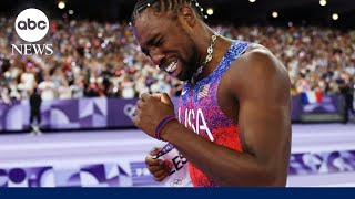 A big day for Team USA as Noah Lyles wins gold in the 100meter [upl. by Mirabel]