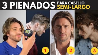 3 PEINADOS PARA CABELLO SEMILARGO Y QUIERES CRECER TU CABELLO [upl. by Esinned]