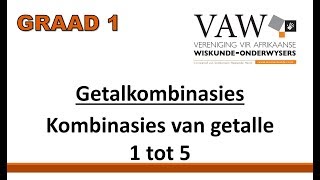 Graad 1 Kombinasies van 1 tot 5 wiskvaw wiskdo [upl. by Marlane430]