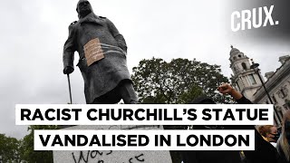 Winston Churchill’s Statue Vandalised During Blacklivesmatters Protests [upl. by Ayomat]