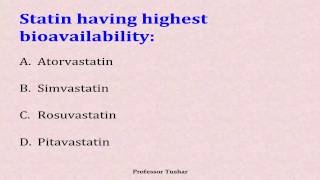 MCQ in Pharmacology No 111 to 115 Atorvastatin Simvastatin Lovastatin other statins [upl. by Ybbob486]