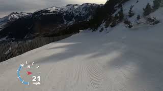 Grandvalira  Gall de Bosc 8km long easy blue run top to bottom [upl. by Ynehteb]