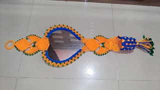 Macrame beautiful heart💓 shape mirror full tutorial  macrame heart shape mirror  wallhanging [upl. by Oer]