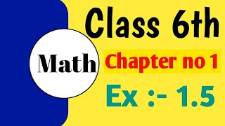 6th Class Math Unit no 1 Ex no 15 Complete Questions  Class 6th Math [upl. by Burley790]