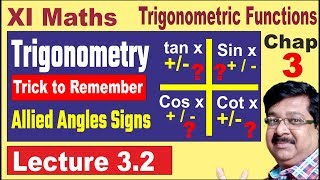 Trigonometric function and their values at allied angles Class 11 Maths Chapter 3 32 [upl. by Reinnej]