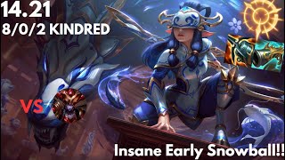 LEARN TO SNOWBALL EARLY AS KINDRED II Live Commentary Patch 1421 II 802 Kindred Gameplay [upl. by Eirol]