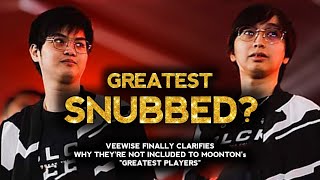 VEEWISE REACTION ON MOONTONs quotGREATEST PLAYERSquot SNUBBING ISSUE  MOONTON GATEKEEPING VEEWISE [upl. by Nolyaw]