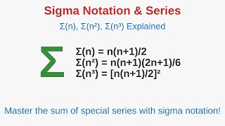 Master Sigma Notation  Learn Special Series Summations ∑n ∑n² ∑n³ with Simple Steps [upl. by Amees346]