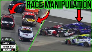 Chevy and Toyota manipulate Martinsville race Christopher Bell out of final four due to wall ride [upl. by Naxor894]