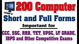 Computer Short and Full Form  200 MOST IMPORTANT SHORT AND FULL FORMS Computer Abbreviations [upl. by Clyte]