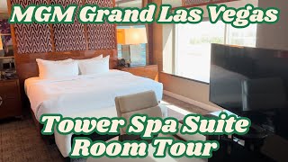 MGM Grand Las Vegas  Exclusive Tower Spa Suite Room Tour [upl. by Enitnelav]