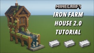 Minecraft Iron Farm House 20 Tutorial Aesthetic Farm Java Edition 1440p HD [upl. by Rimat126]