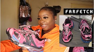 QUARANTINE DRIP💦  BALENCIAGA TRACK SNEAKERS UNBOXING REVIEW amp EURO SIZING FT FARFETCH [upl. by Karp878]