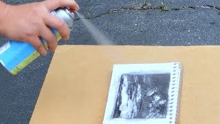 Basics 70  How to apply fixative to protect charcoal drawing [upl. by Nahsab]