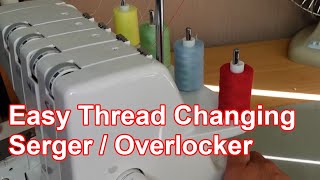 Easy Thread Changing on your Serger  Overlocker  The Pull Through Method [upl. by Oigimer]