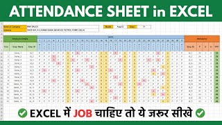 How to Make Automated Attendance Sheet in Excel  Professional Attendance Sheet [upl. by Irrol]