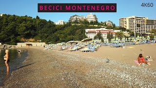 🌴Becici Beach🏖️Budva🌞Montenegro🇲🇪2023📷4K60 [upl. by Arette]