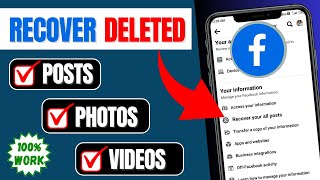 How To Recover Deleted Posts Photos Videos On Facebook [upl. by Mani]