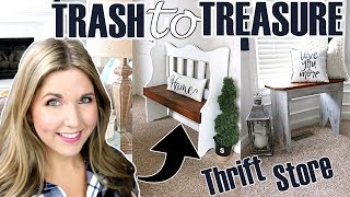 ⚫ THRIFT STORE MAKEOVER ⚫ TRASH TO TREASURE UPCYCLE [upl. by Hsur]