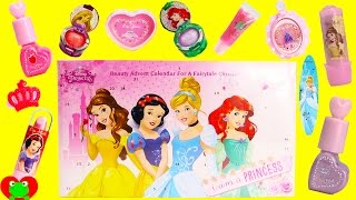 Disney Princess Beauty Advent Calendar 24 Surprises Lip Gloss and Nail Polish [upl. by Islehc254]