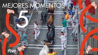 MEJORES MOMENTOS del quinto encierro de San Fermín 2022  Toros de Cebada Gago [upl. by Asa240]