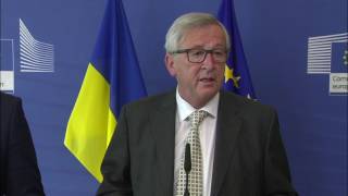 JeanClaude Juncker on on prolongation of EU sanctions against ‪‎Russia‬ over ‪Ukraine‬ crisis [upl. by Enutrof653]