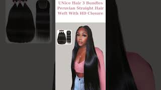 UNice Hair Body Wave 5x5 HD Invisible Knots Lace Closure With 3 Bundles Virgin Human Hair [upl. by Midis]