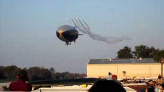 GOODYEAR BLIMP VISITS OUR PRIVATE COMMUNITY OF SPRUCE CREEK FLYIN [upl. by Nitsir]