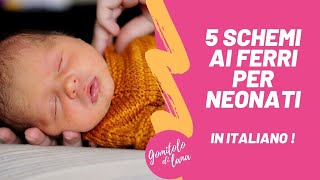 🍼 5 LAVORI A MAGLIA PER NEONATI modelli maglia gratis in Italiano [upl. by Ahsehat]