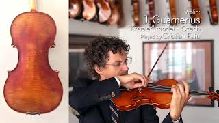 sold J Guarnerius quotKreislerquot model Czech violin  Cristian Fatu  at the Metzler Violin Shop [upl. by Aicinoid]