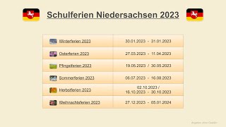 Schulferien Niedersachsen 2023 [upl. by Radie]