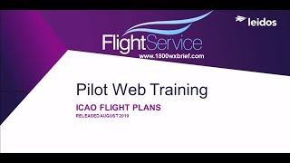 Flight Service Video ICAO Flight Plans Released August 2019 [upl. by Tallou]