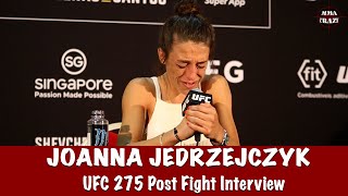 Full Joanna Jedrzejczyk UFC 275 Post Fight Interview Reacts to KO loss over Zhang Weili [upl. by Panaggio889]