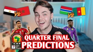 AFCON 2021 Quarter Final Predictions Egypt vs Morocco Gambia vs Cameroon and more [upl. by Esineg]