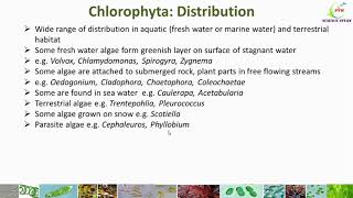 Chlorophyta AlgaeDivision Chlorophyta General Characters of Chlorophytadistributionlife cycle [upl. by Bazar]