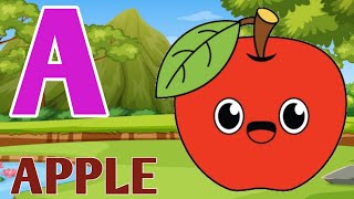 a for apple bi for ball c for cat alphabet and sounds of lettersapple apple videoaforapple [upl. by Gene]