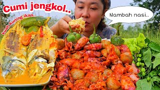 ENAKNYA MENU INI 🤤CUMI JENGKOL GULAI KUNING IKAN TIMUN [upl. by Bayer]