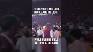 Tennessee fans rush on singing Dixieland Delight following the No 11 Vols’ win over No 7 Alabama [upl. by Zetneuq586]