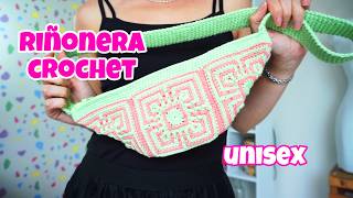 Regalo navideño tejido a crochet 🥰 Riñonera unisex [upl. by Ardene715]