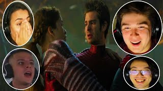 Reactions to Andrew Garfield Saving MJ in SpiderMan No Way Home [upl. by Ellevehs]