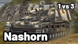 Nashorn  44K DAMAGE  1 VS 3  WOT Blitz Pro Replays [upl. by Aihsele]