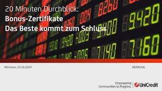 20 Minuten Durchblick Bonus Zertifikate – „Das Beste kommt zum Schluss“ [upl. by Anirdnajela173]