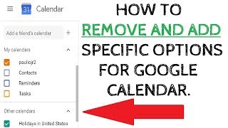 Remove Birthdays Holidays Events From Google Calendar  HOW TO [upl. by Orren931]